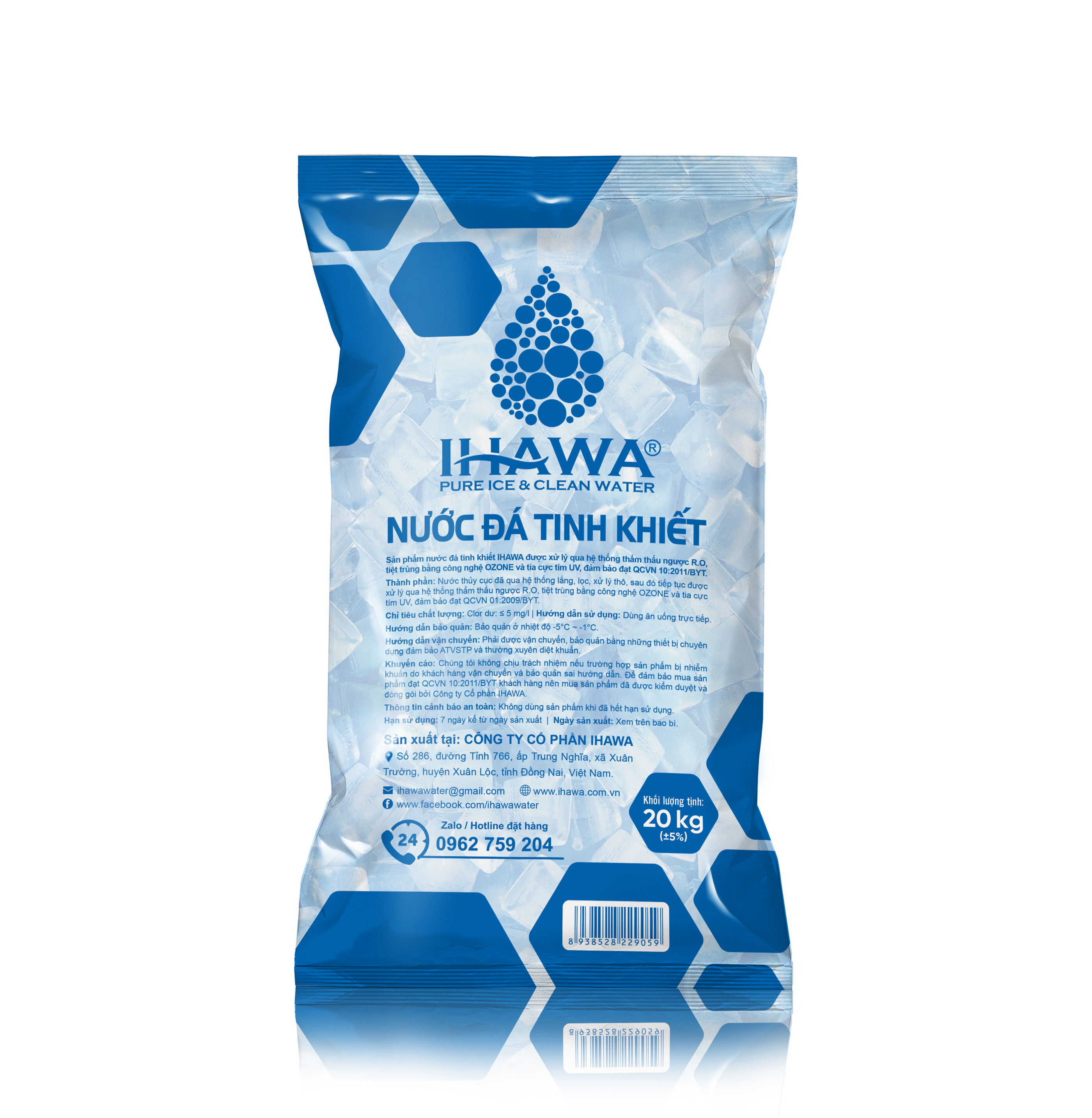 Đá Ống Tinh Khiết Ihawa Loại 20 Kg